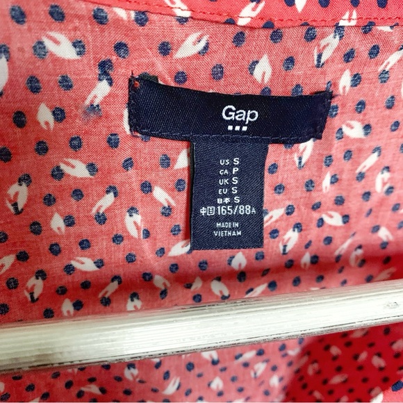 GAP Semi Sheer Red Floral Sleeveless Vneck Tunic Top XS - Picture 3 of 3